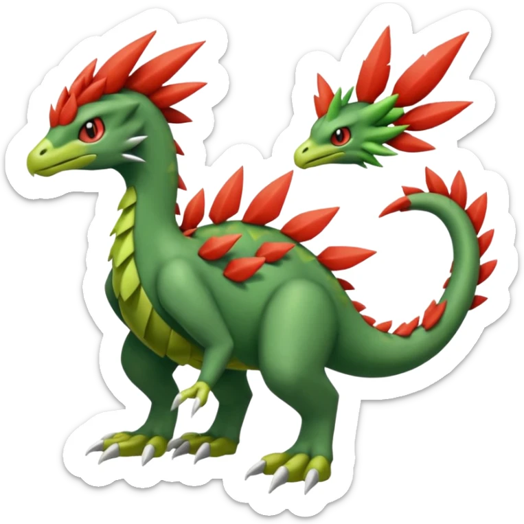 Sceptile-Inteleon-Blaziken-Pokémon-Fakémon-fusion (full body) sticker