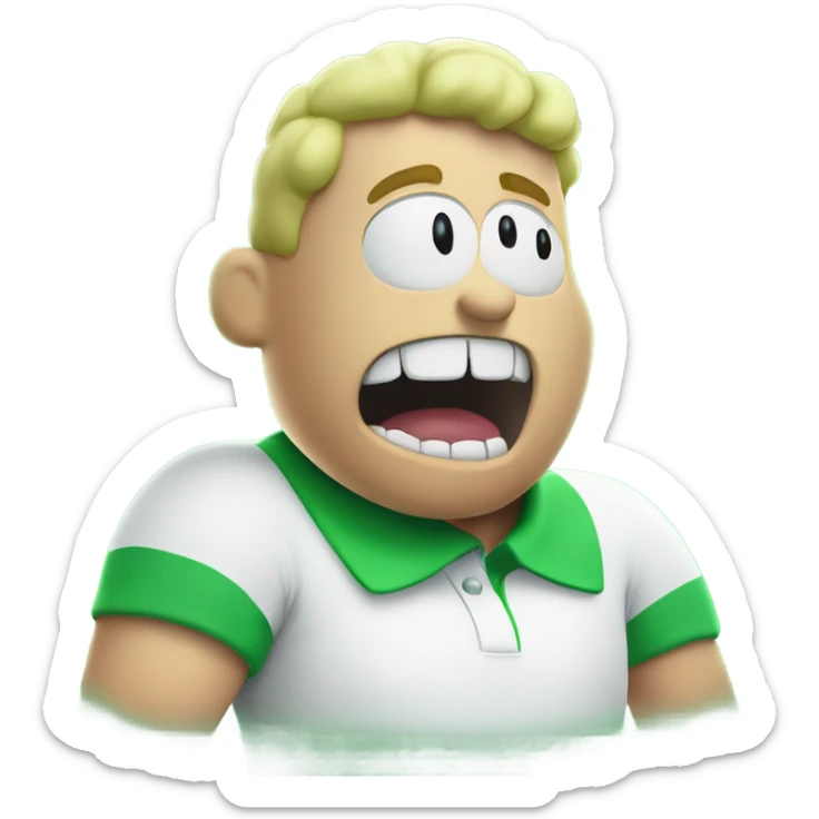 bad breath Captain underpants green smoke coming out of mouth polo shirt sticker