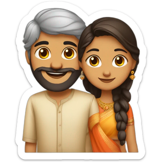 cute indian couple south indian girl from Kerala and a bearded Gujarati boy sticker