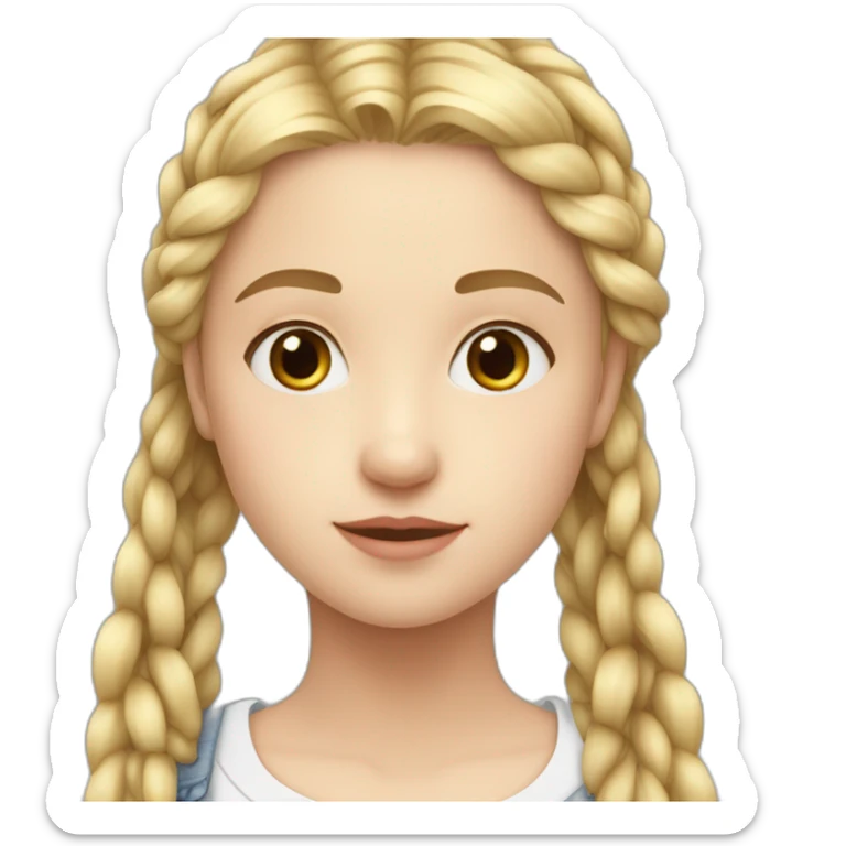 A 15 year old naturally pretty french girl who is blond and cute, her size is about 1m70, she has long hair with Braids sticker