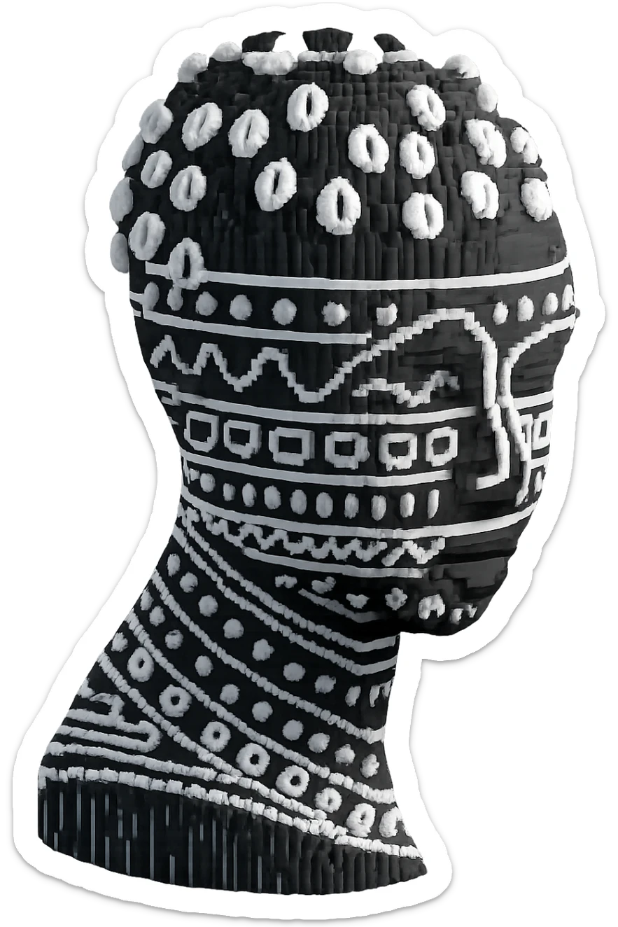 Make it voxel and bnw sticker