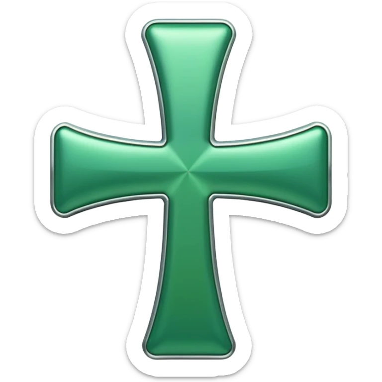 change the red cross emoji color to only green cross color. No Plus sign, only cross sign sticker