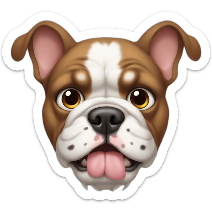 Fluffy France-BullDog with big ears eyes small mouth sticker