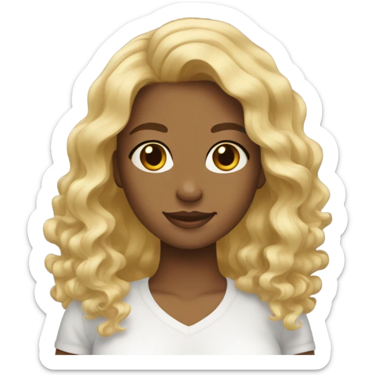 girl wavy blonde hair  sticker