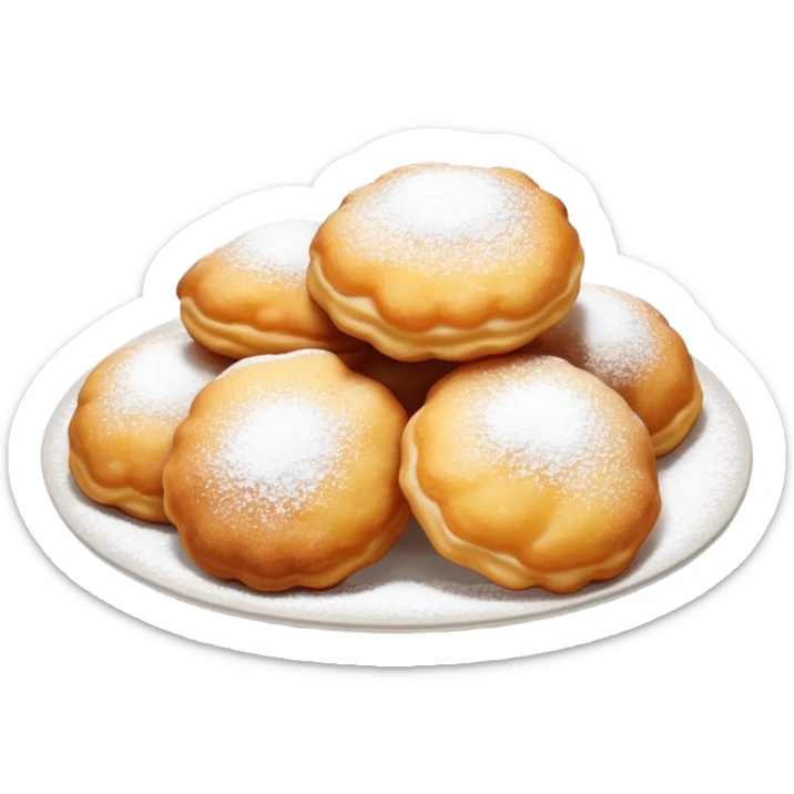 buñuelos de cuaresma, Spanish Lenten fritters, fried dough balls dusted with sugar sticker