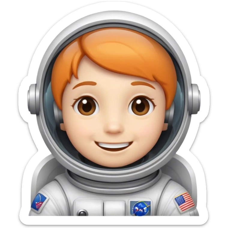 Erstelle mir einen niedlichen Astronauten, der fragt, wie geht es euch? sticker