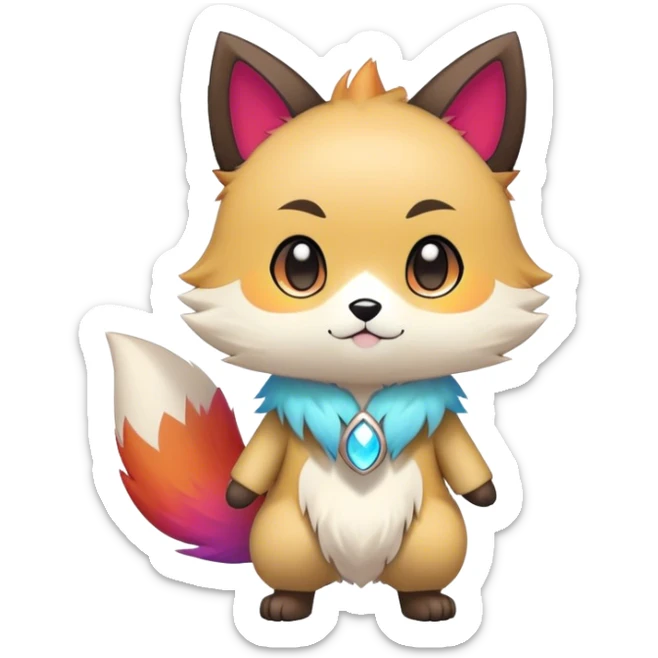  High quality Cute Cool Kawaii edgy Pretty Chibi Fur-Sona Colorful Fakemon Full Body sticker