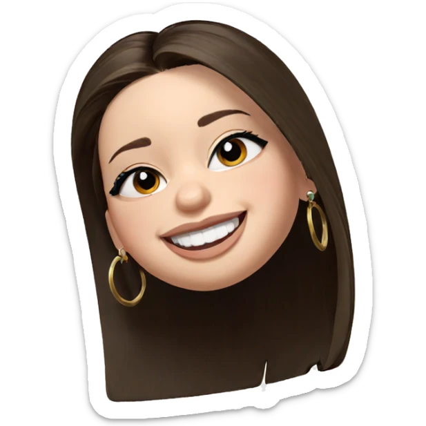 smiling girl with earrings sticker