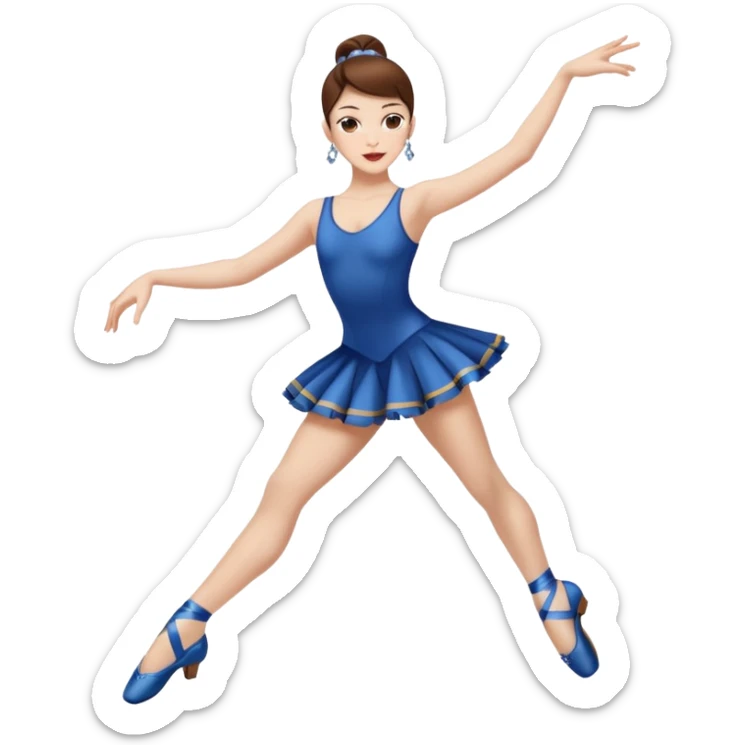 Jazz dancer white with brown hair wearing dance turning shoes not ballet shoes  sticker