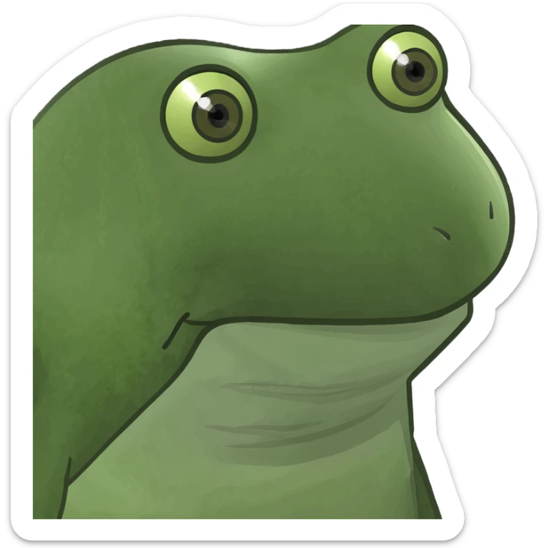 bufo frog relaxing in a beach chair, holding a mai tai, vacation sticker