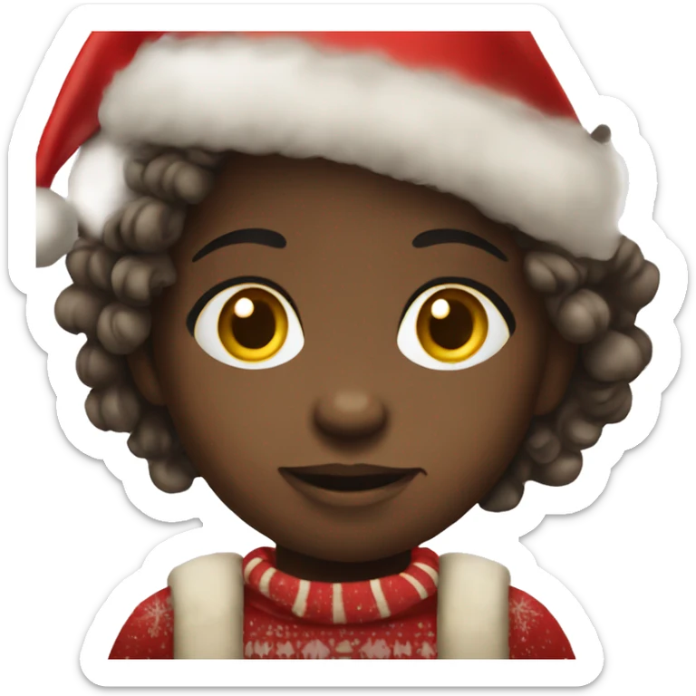 african child with christmas sticker