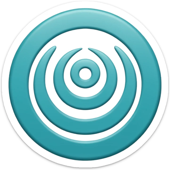 Un logo animado de un círculo color Turquesa y letras blancas con las siglas NHD sticker