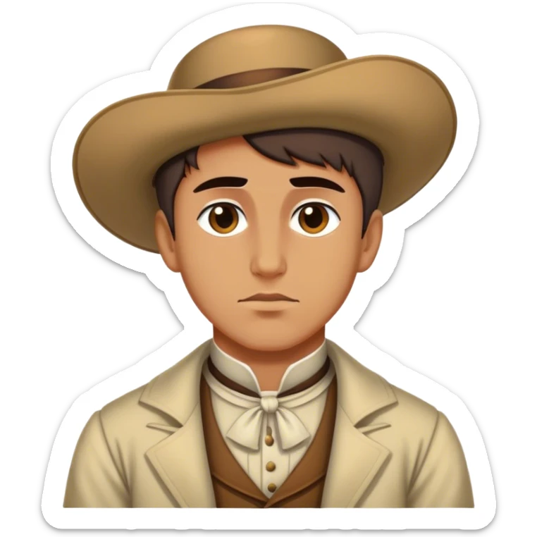 Cinematic Realistic Marko Marulić Portrait Emoji, depicted as a celebrated Croatian writer with a reflective expression and period clothing, rendered with rich textures and warm literary lighting that captures his historical influence. sticker