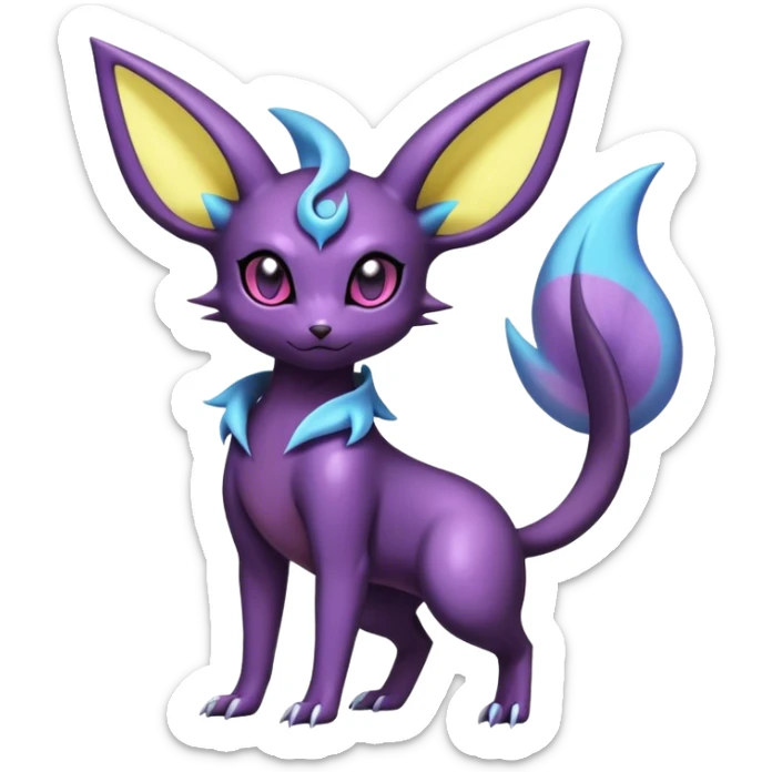 Shiny Dark Noibat-Espeon-Umbreon-Nidorino-fusion-hybrid full body sticker