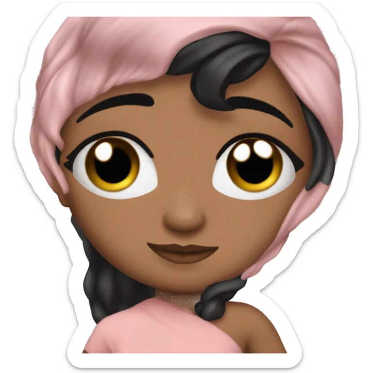 soy una chica muy guapa can la piel un poquito morena soy una chica me gusta  mucho el color negro i muy atrac tiba  con el cabello largo iliso sticker