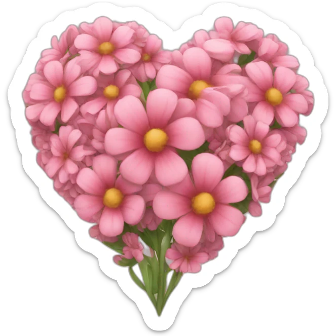 flower heart sticker