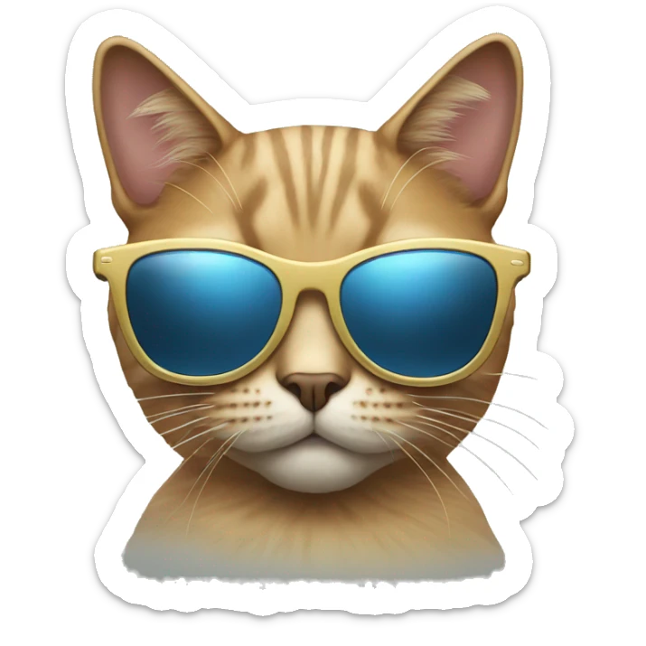 Cat with sunglasses sticker