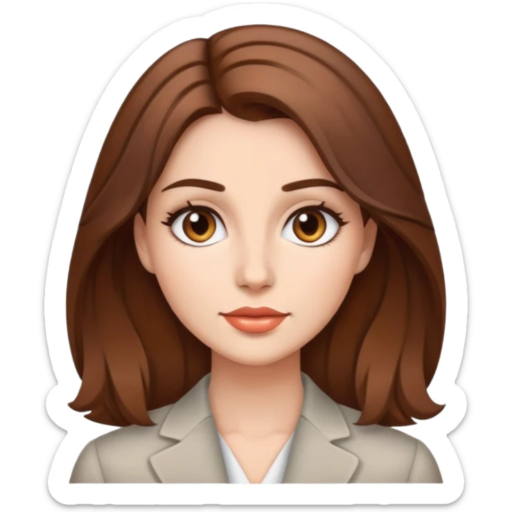 beautiful woman with brown hair styled in a professional way sticker