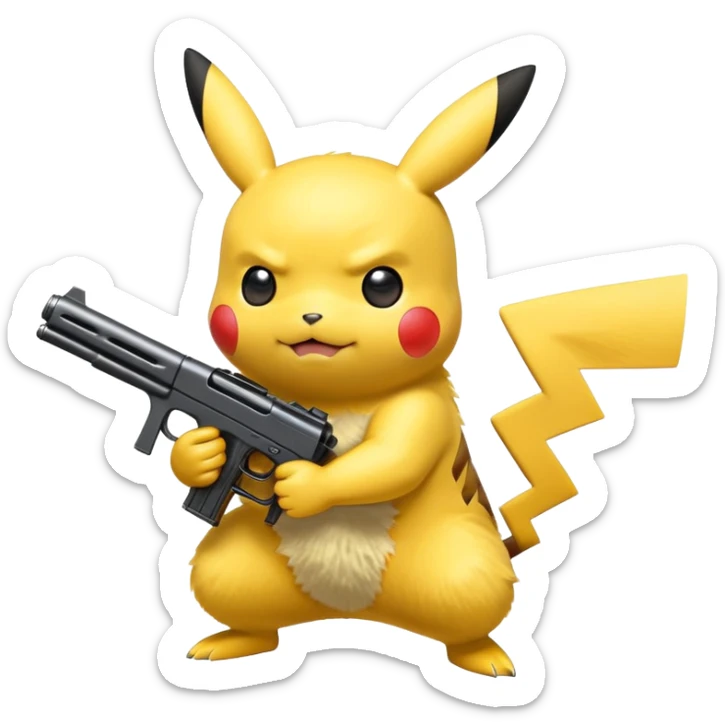 Pikachu gun sticker