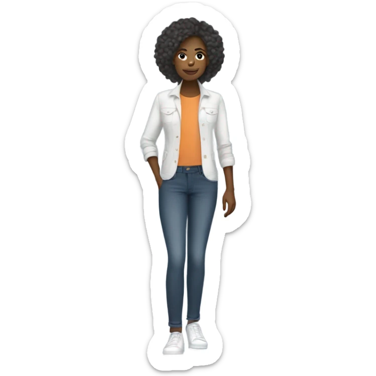 woman has a modern, minimalist look with natural hair, minimal makeup, and smart-casual outfits like jeans, blazers, and sneakers. She often wears a smartwatch , balancing practicality and professionalism.






 sticker