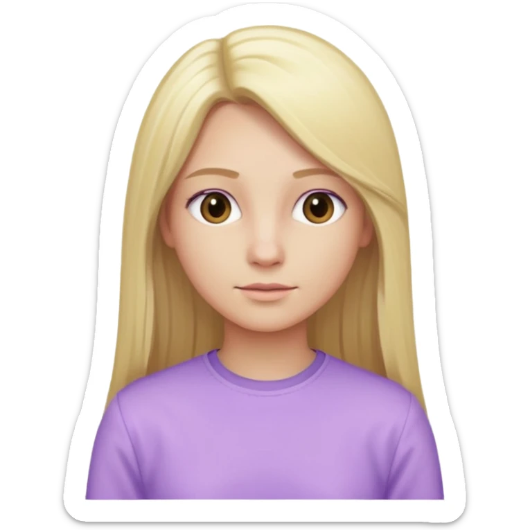 back view of a person, blonde with long straight hair, wearing pastel purple clothes, variation 4 sticker