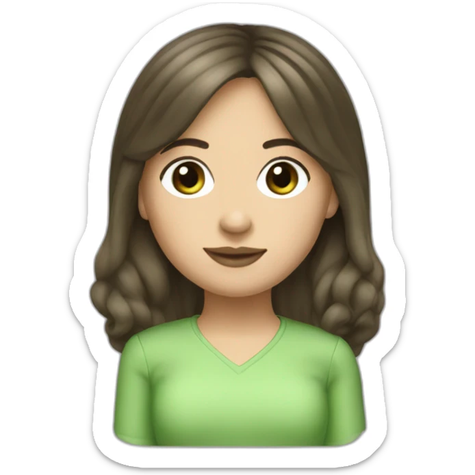 Girl-hair-brunette-front-car-fiat-500-green sticker