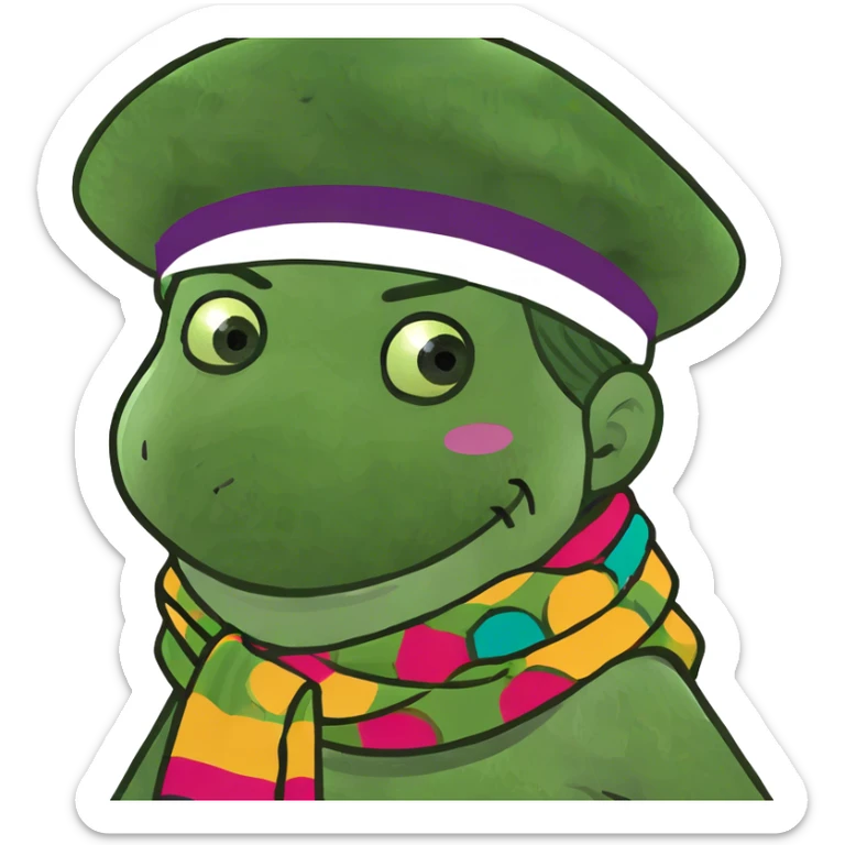 Girl with arms crossed around the neck mouth open sticker