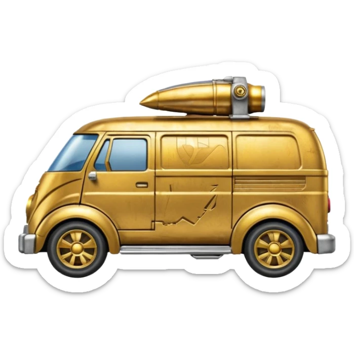 Chopped tarnished Hot Wheels 2014 Star Wars C-3PO Van Character Cars sticker