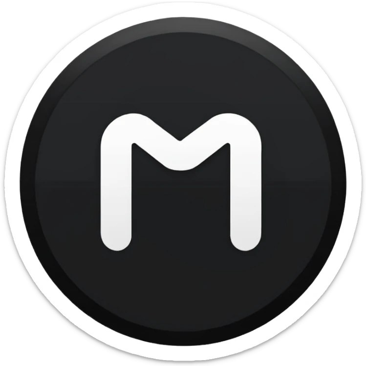 Black circle with “MB” written on in the middle of it. Nothing else no holes or anything. sticker