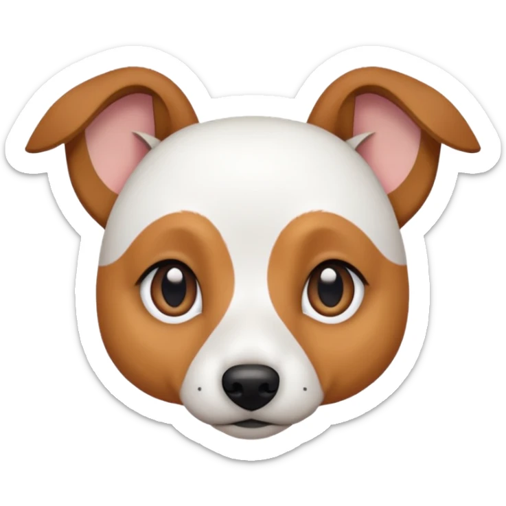 a fully white jack russell the size of a kelpie with light brown ears and a light brown patch on one eye sticker