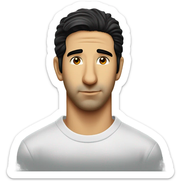 David Schwimmer 20 years old looking very sad with no facial hair sticker