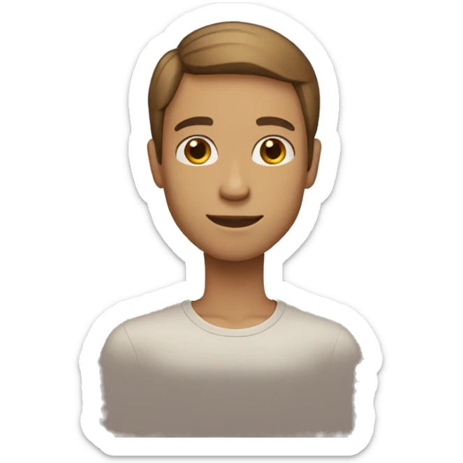 Skinny guy with straight hair.light Brown skin tone sticker