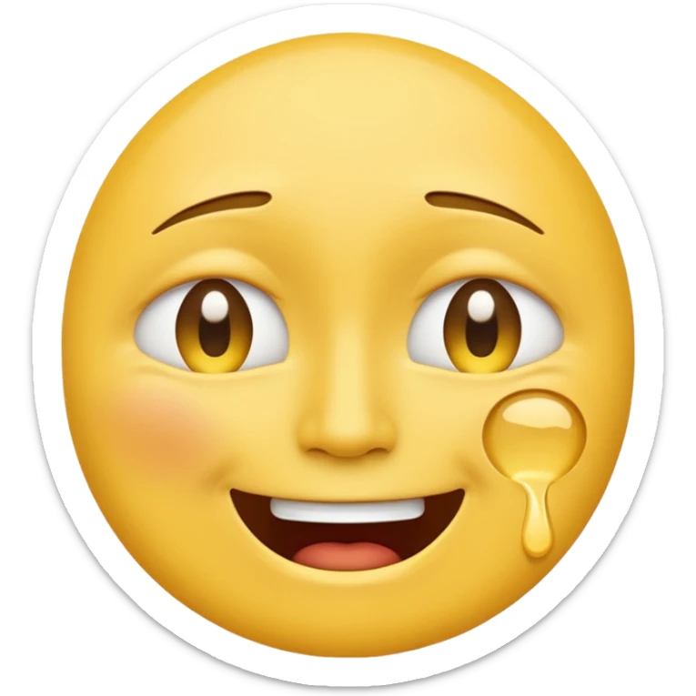 make an emoji of a yellow face sobbing and then an overlap of the same face on top of that smiling sticker