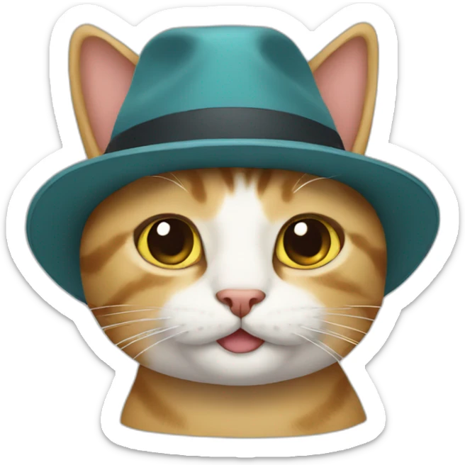 cat wearing a hat sticker
