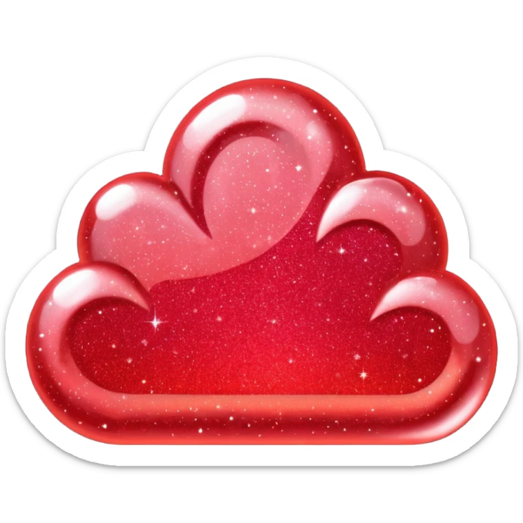 red glitter sky sticker