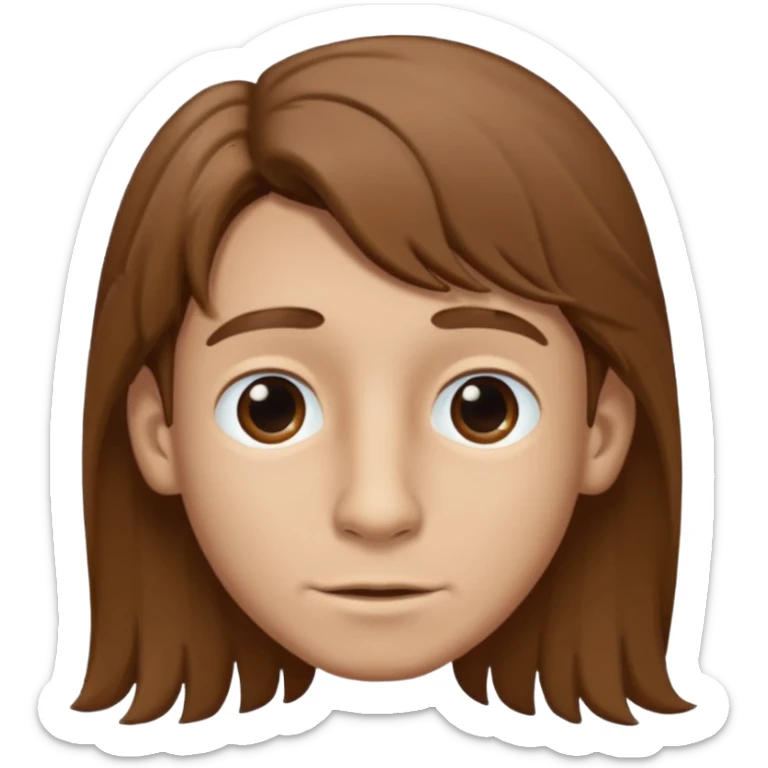 Make a emoji of a person with light skin with long nose hair that goes down like 2 inchis with long hair and with not that much hair and with his hair brown and who's a boy and who's nose hair goes down 2 inchis sticker