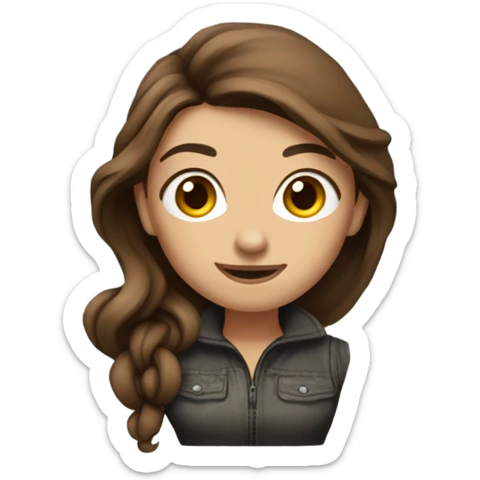 Beautiful tattooed woman long brown hair rock climbing sticker