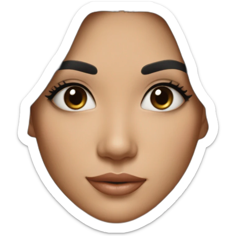 pretty woman in mid length black hair , chinita eyes, with dimples on both cheeks sticker