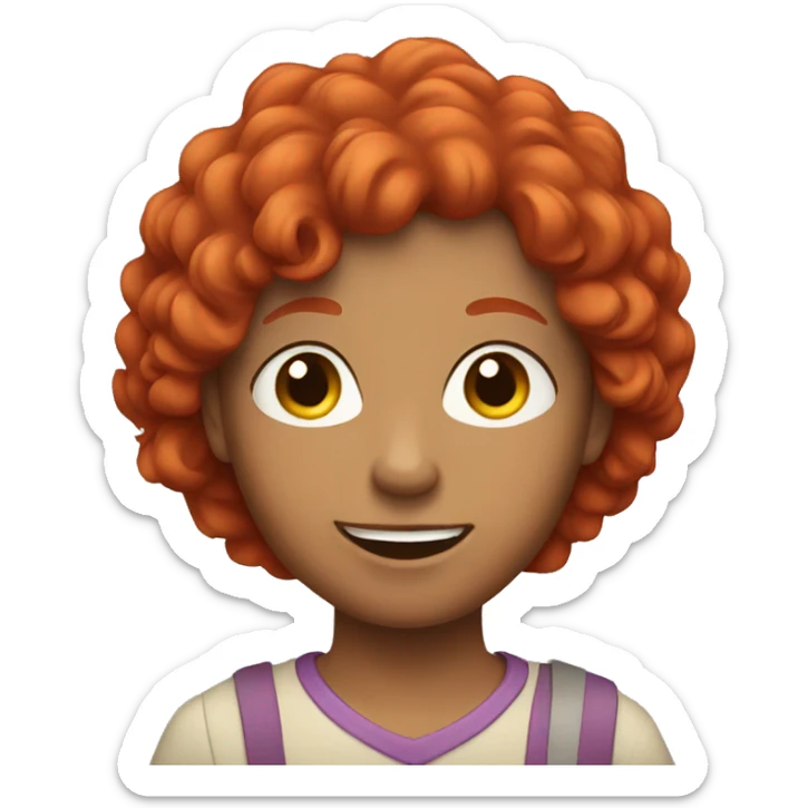 Red haired family sticker