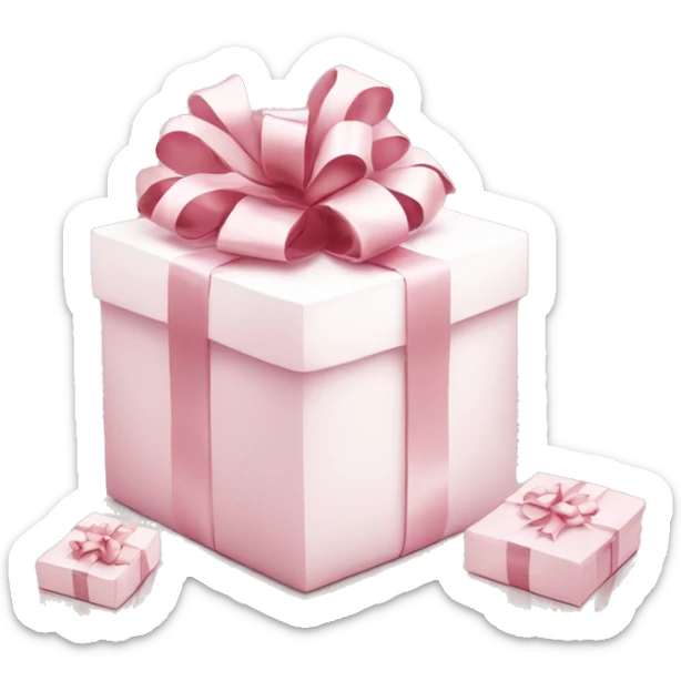 Light pink Christmas gifts under a white Christmas tree  sticker