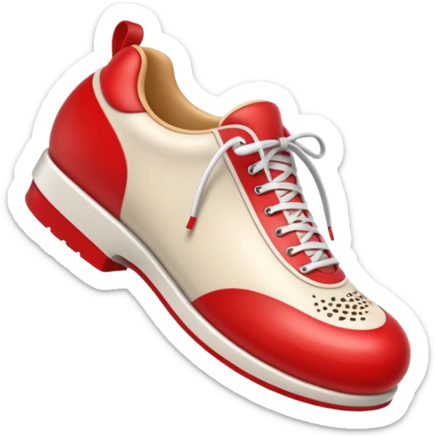 3D Apple-style emoji of a shoe with a foot inside, stepping and showing a clear shoe print below. and leg







 sticker