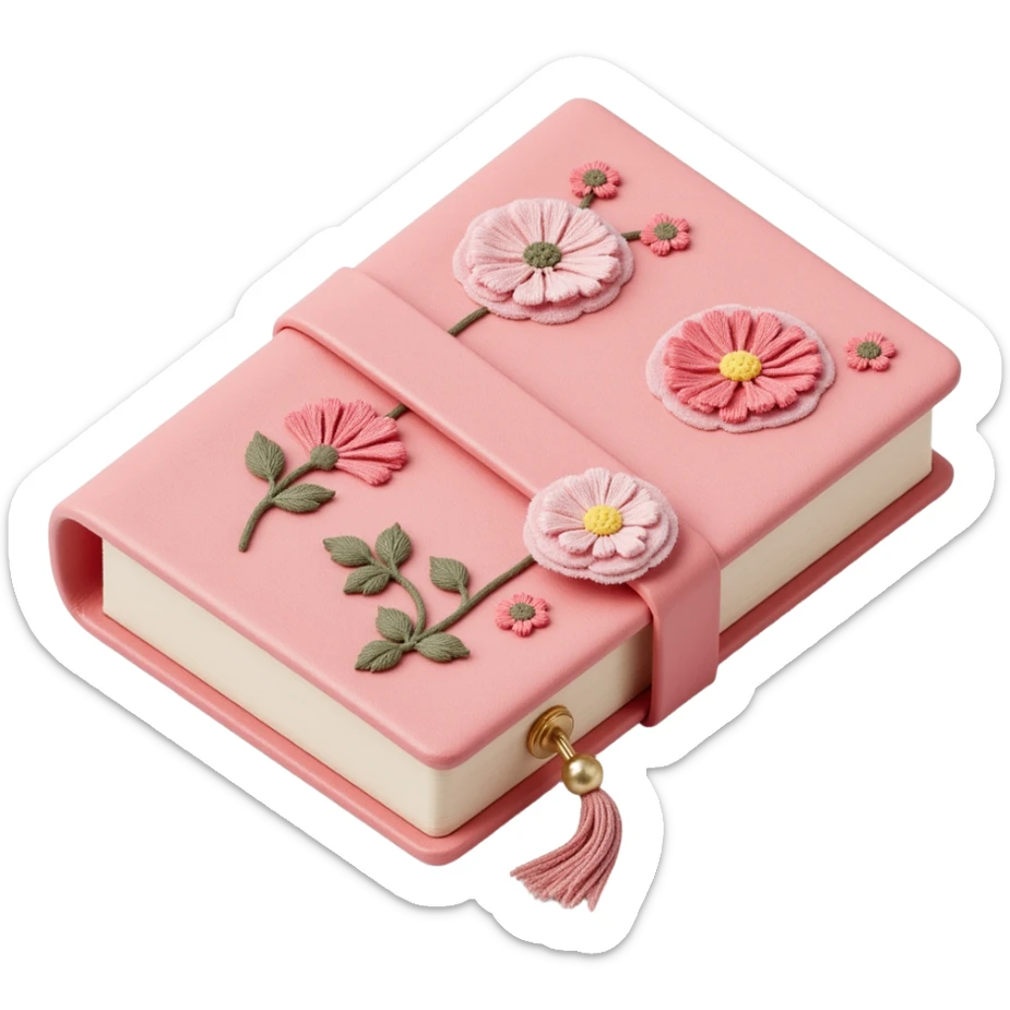 pretty floral embroidered hardcover journal sticker