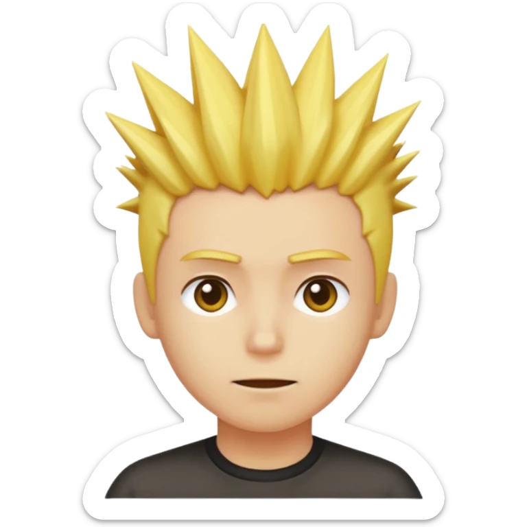 From the previous emoji I want the center above section of the head be yellow sticker