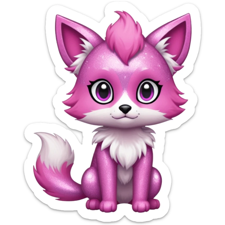 Cool cute Kawaii edgy fantasy animal sparkle fursona Fionbri by griffsnuff & LiLaiRa & Falvie full body sticker