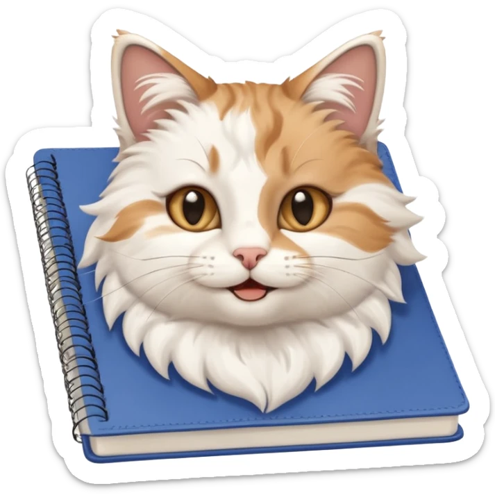  gatita grecia feliz en viendo una libreta anillada  sticker