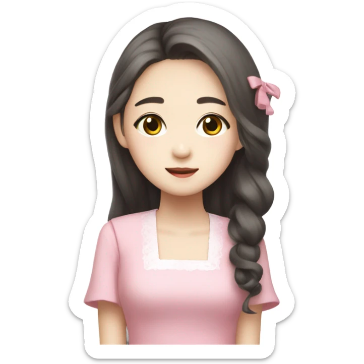 Wonyoung asian kpop cute white girl wearing pink dress  sticker