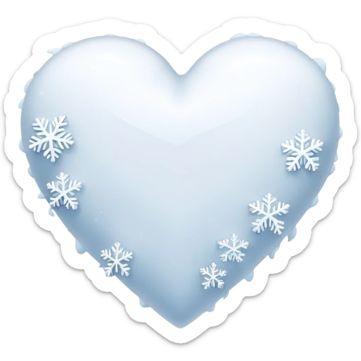 Snow heart sticker