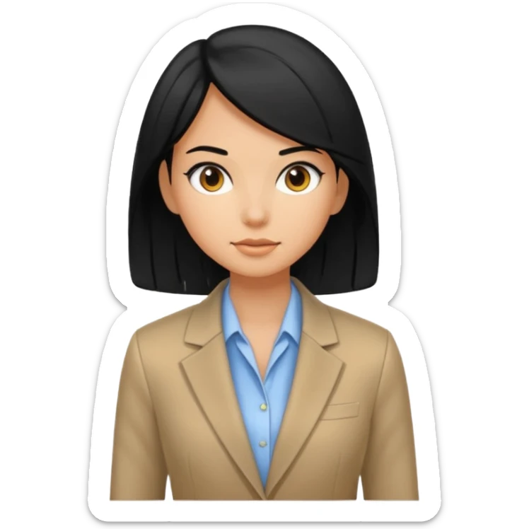 Salon owner a girl with blazer in black hair sticker
