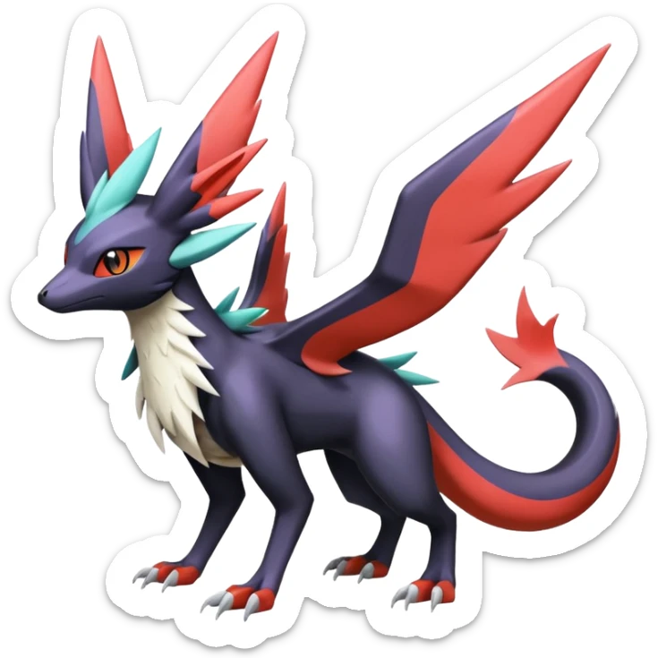  Nargacuga-Latias-Umbreon-Noivern-Silvally-Pokémon-Fakémon-fusion (full body) sticker