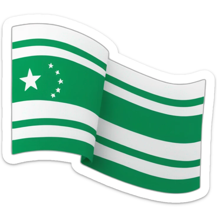 The flag of Andalusia with three horizontal stripes. The top and bottom stripe must be green, and the center stripe must be white. sticker